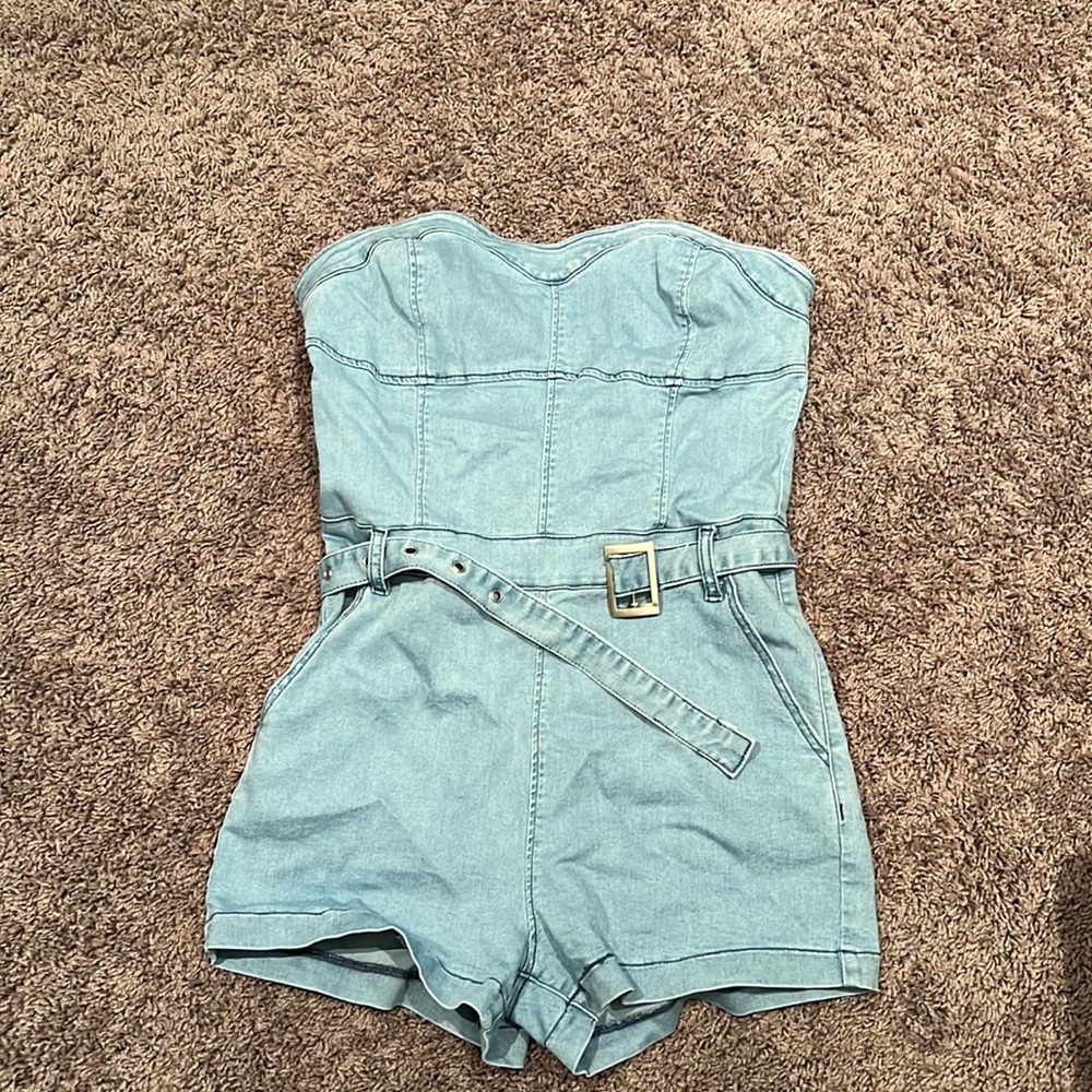 SHEIN DENIM STRETCH ROMPER